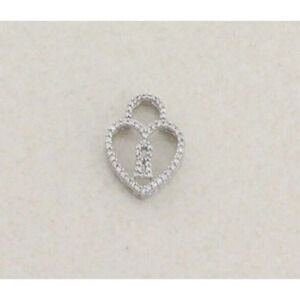 Pendant Only 10k White Gold .25 Carat Diamond Key Heart Pendant